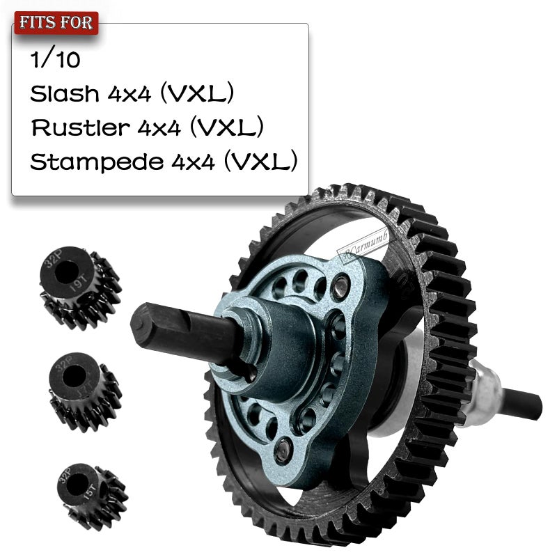 RCarmumb 53T Spur Gear Upgrades Part for Slash 4X4/VXL Stampede 4X4/VXL Rustler 4X4/VXL,53T Slipper Clutch Eliminator with Pinions Gears Set(15T 17T 19T),Hardened Steel RC Upgrades,#6878,Titanium - Image 2